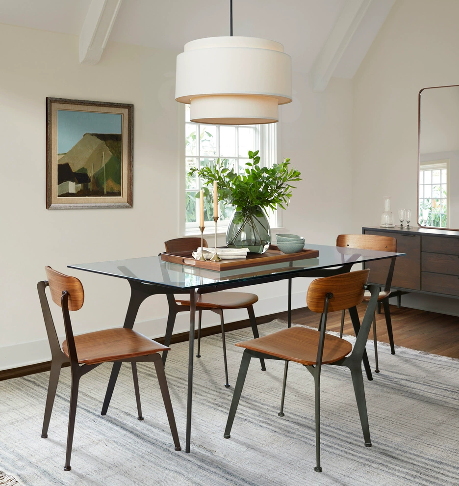 Bauhaus Beige | Lag-på-Lag Hørskærm | Justerbar Højde 150 cm | E26/E27 Fatning | 40W Maks Effekt | Moderne Loftlampeskærm | Til Køkken, Spisestue,