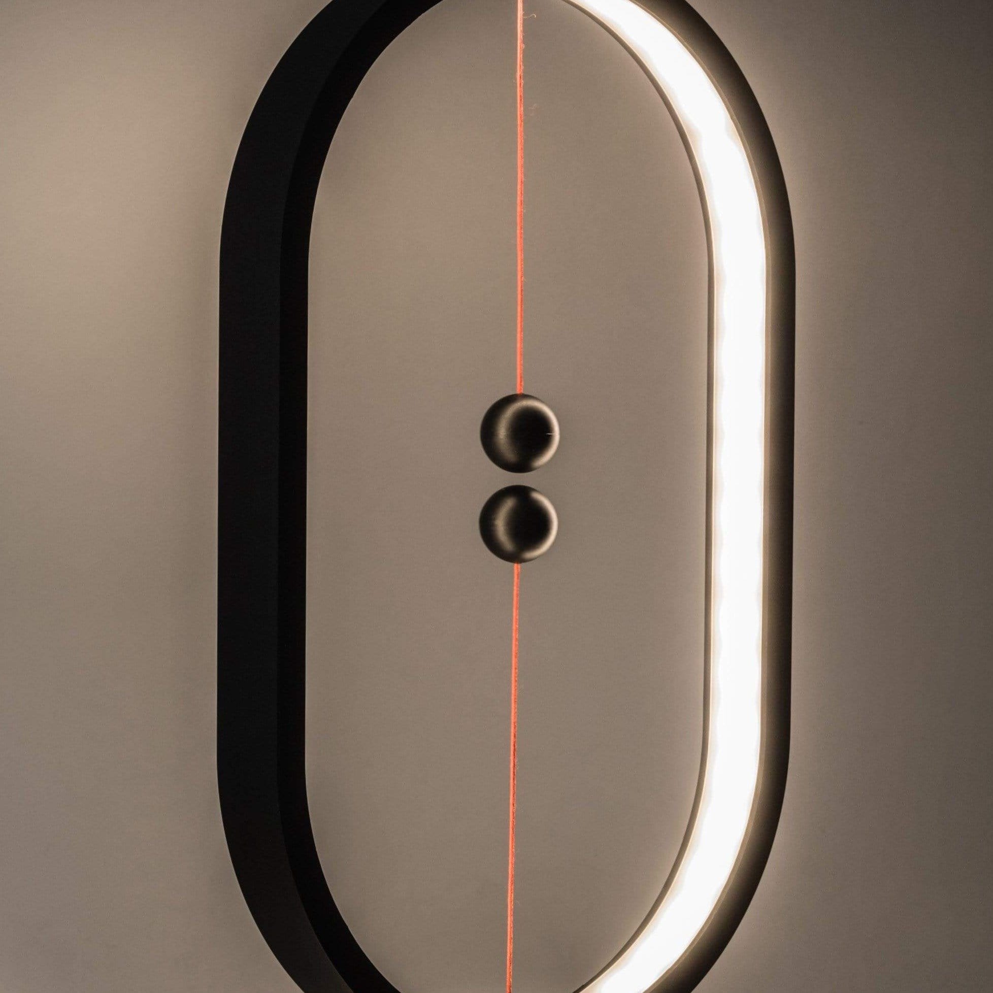 Svævende Magnetisk LED Bordbelysning | Sort | Aluminium & ABS-plastik | Futuristisk Design | 40x20 cm | Energieffektiv | Modern Interiør