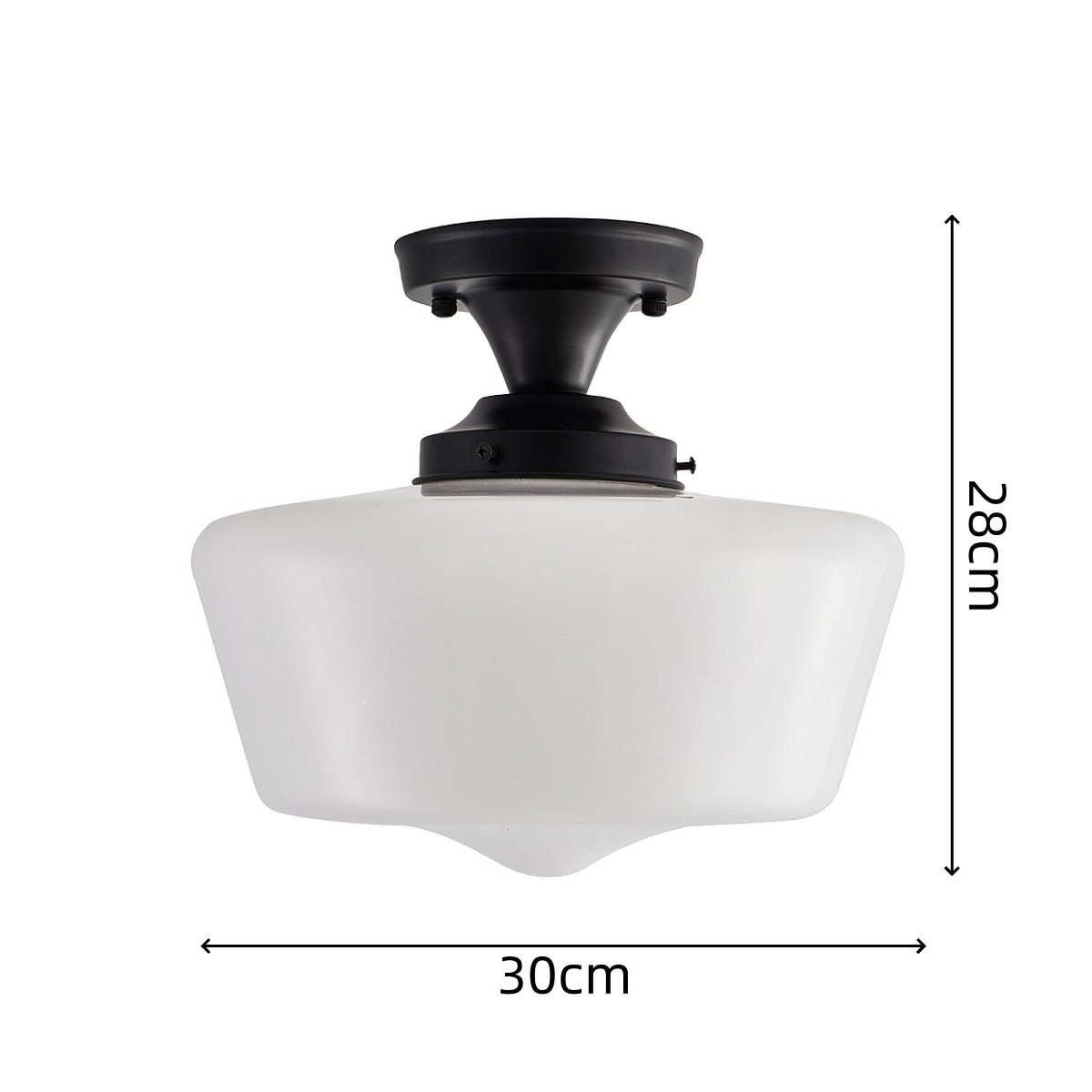 Bauhaus Inspireret Creme Messing | Jern og Glas Design | 30 cm Diameter | Ideel til Gang og Stue | Elegant Skandinavisk Look | Lyskilde E26 | Sort og