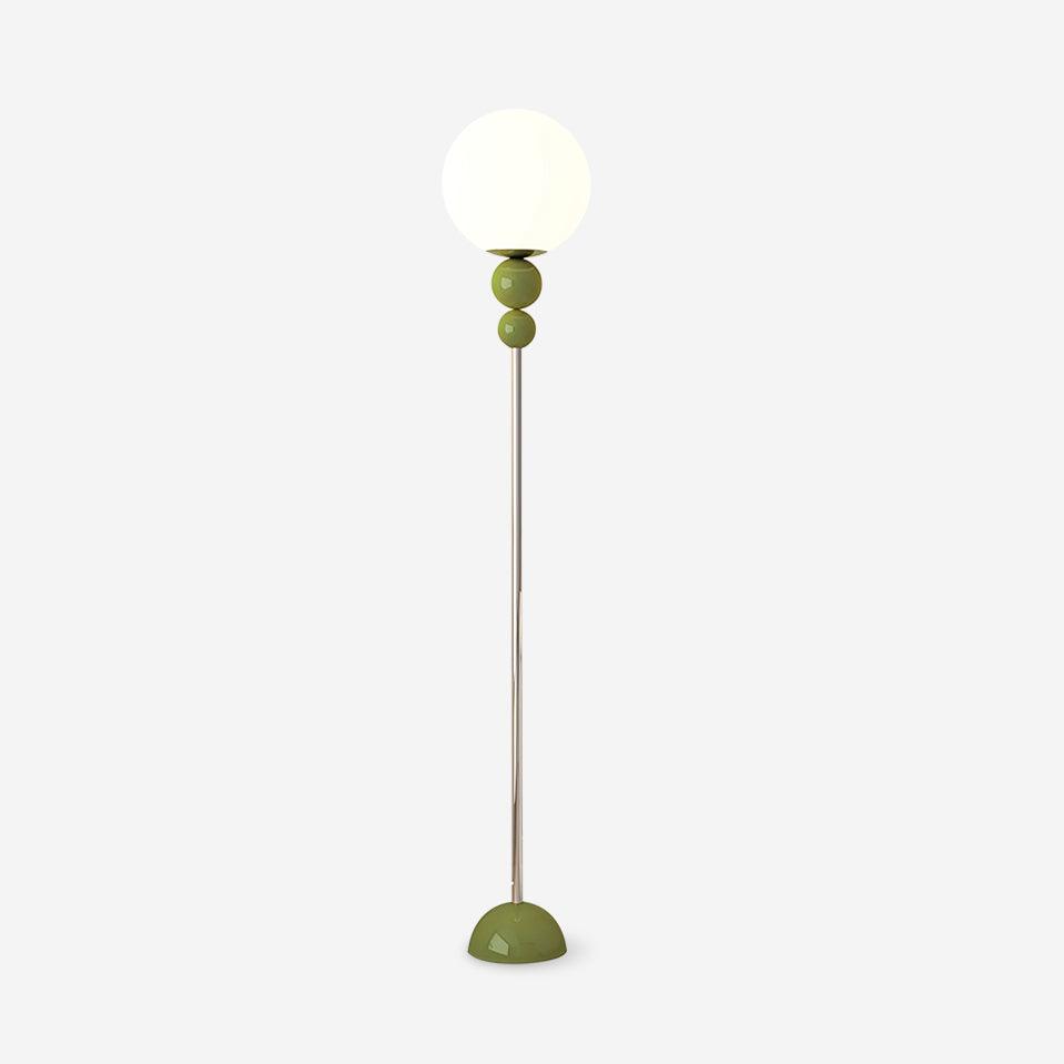Clavel | Elegant stående lysarmatur | Moderne design i metal og glas | Justerbar fodkontakt | 5W LED kompatibilitet | 59" høj | Stilfuld lysløsning