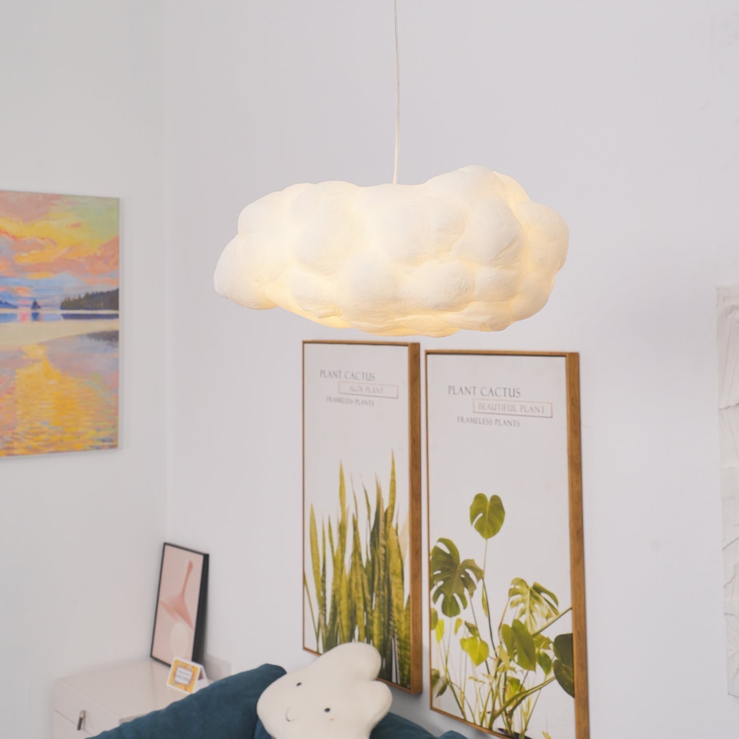 Cloudy Pendel Lampe | Moderne LED Design | Blødt Diffust Lys | Minimalistisk Indretning | UL CE SAA Certificeret | Fastmonteret | Jern Metal Bomuld