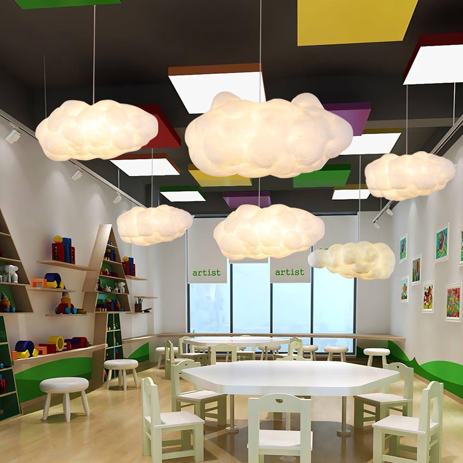 Cloudy Pendel Lampe | Moderne LED Design | Blødt Diffust Lys | Minimalistisk Indretning | UL CE SAA Certificeret | Fastmonteret | Jern Metal Bomuld