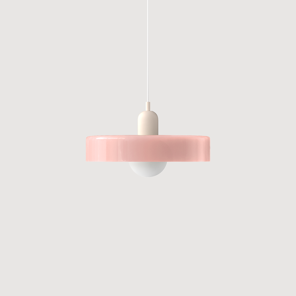 Farvet Glaspendel | Bauhaus Design | Geometriske Former | Diameter 25/35 cm | Køkken & Spisestue | Tilslut G9 Pære | 40W Max | Tilpasset