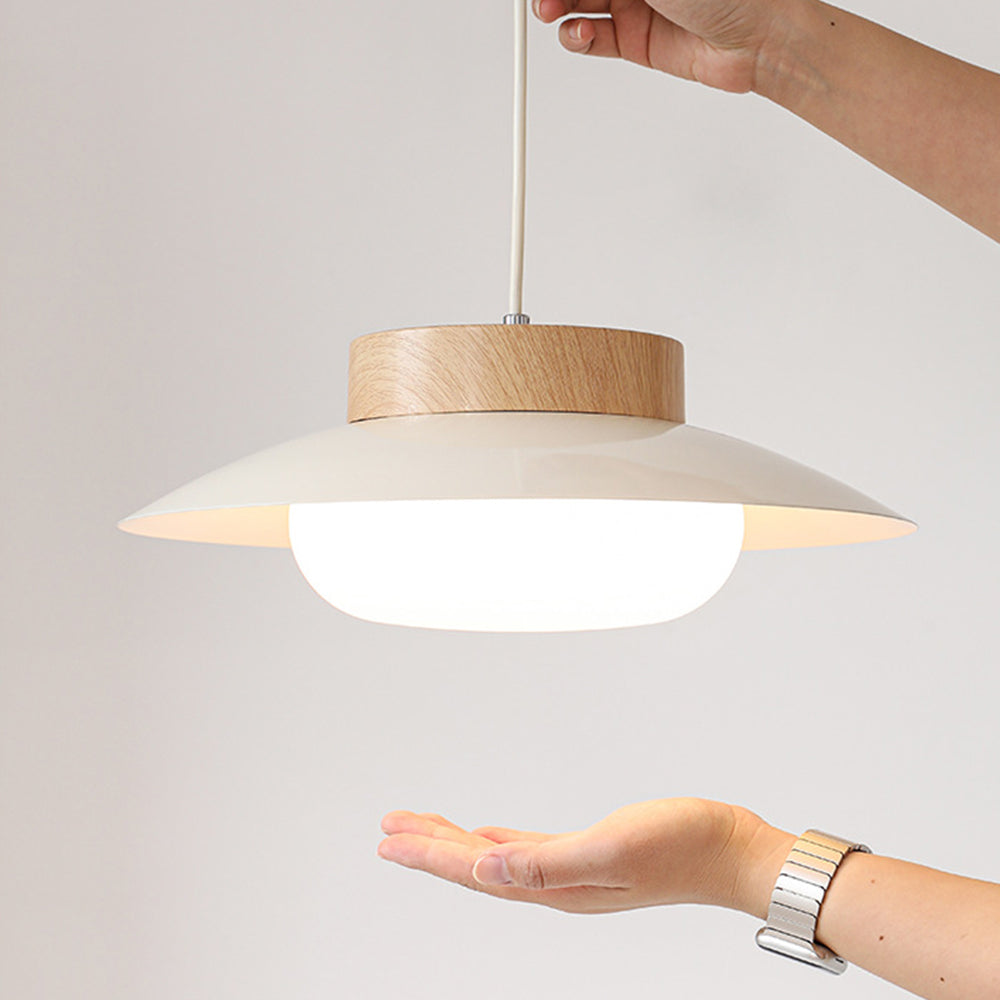 Kreativ risskålsinspireret pendel | Jern og akryl | LED lys | Til stue, spisestue eller køkken | Ø35 cm | Elegant design | Moderne indretning