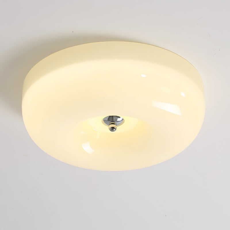 Loftslampe i Glas og Metal | LED Lyskilde | Varmt Lys | Inkl. Pære | Diameter 32/40/46 cm | Højde 10 cm | CE UL Certificeret | Velegnet til