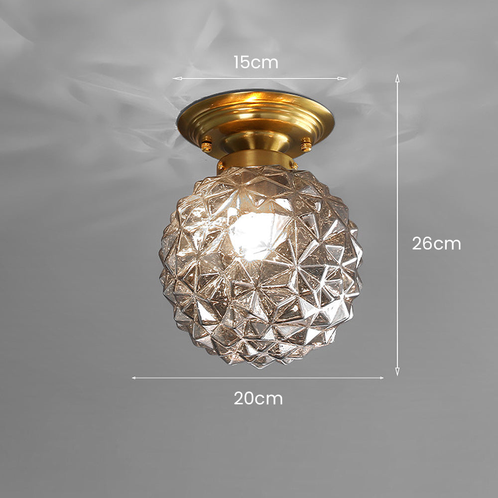 Klar Glaskugle Lampe | Moderne Loft | Røggrå/Blå/Klar | D20xH26 cm | E27 Fatning | CE, UL Certificeret | Tør Montering | Stue &