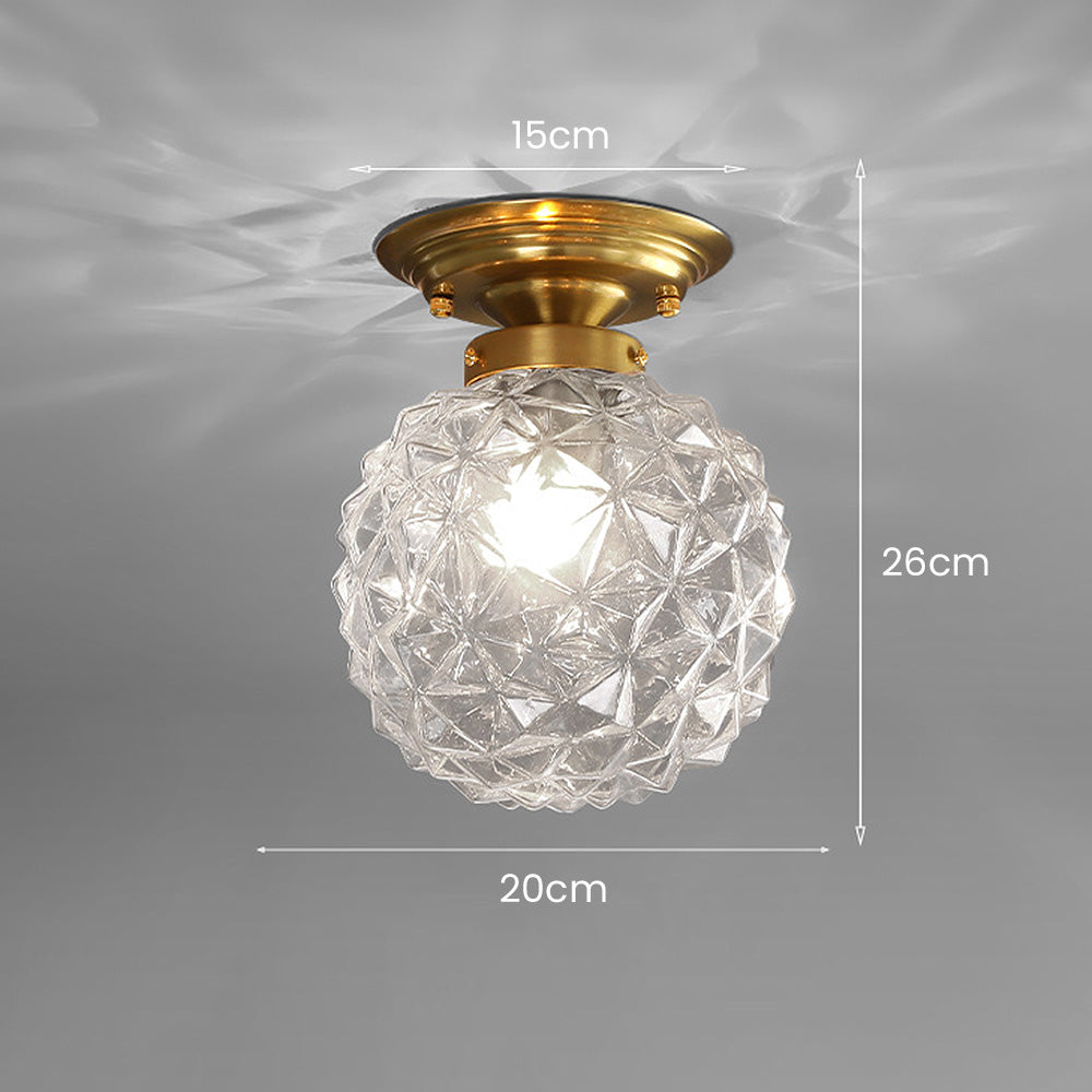 Klar Glaskugle Lampe | Moderne Loft | Røggrå/Blå/Klar | D20xH26 cm | E27 Fatning | CE, UL Certificeret | Tør Montering | Stue &