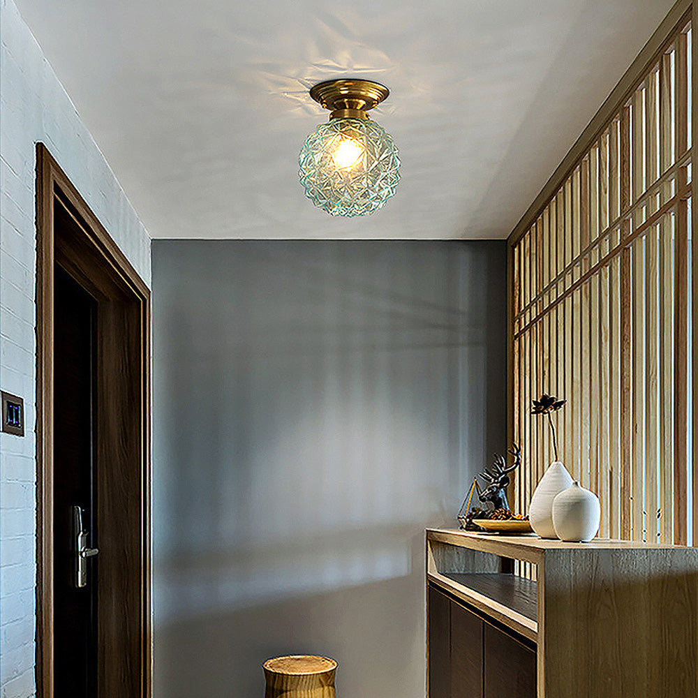 Klar Glaskugle Lampe | Moderne Loft | Røggrå/Blå/Klar | D20xH26 cm | E27 Fatning | CE, UL Certificeret | Tør Montering | Stue &