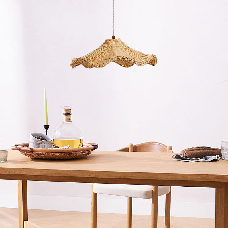 Boheme Rattan Håndvævet Hængelampe | Justerbar Længde 150 cm | E27 Fatning | Maks 40W | Siv Materiale | Ø 30/40/50 cm | Til Stue, Spisestue,