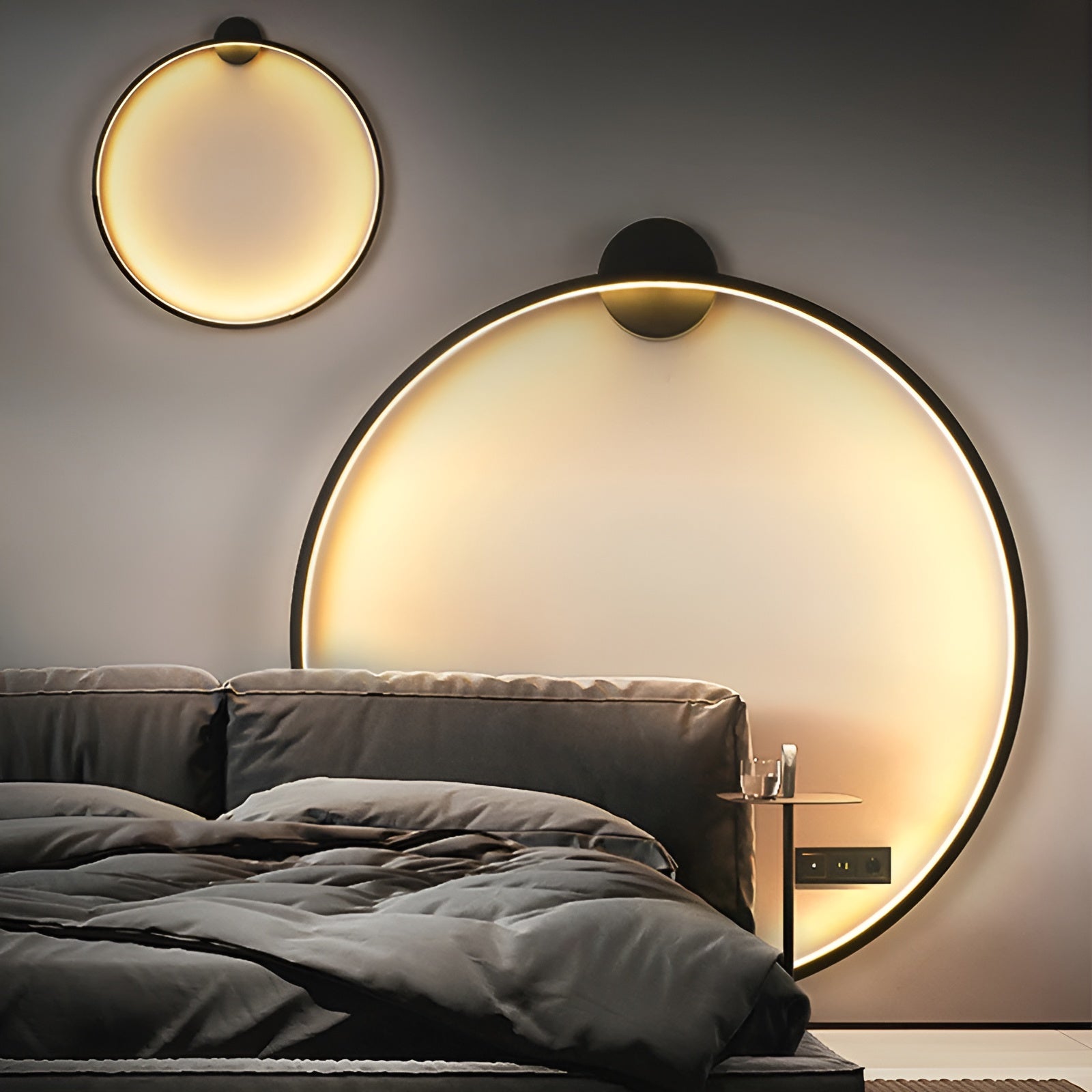 Lysende LED Væglampe | Moderne Rund Design | Elegant Atmosfære | Holdbare Materialer | Nem Installation | Diameter 35-85