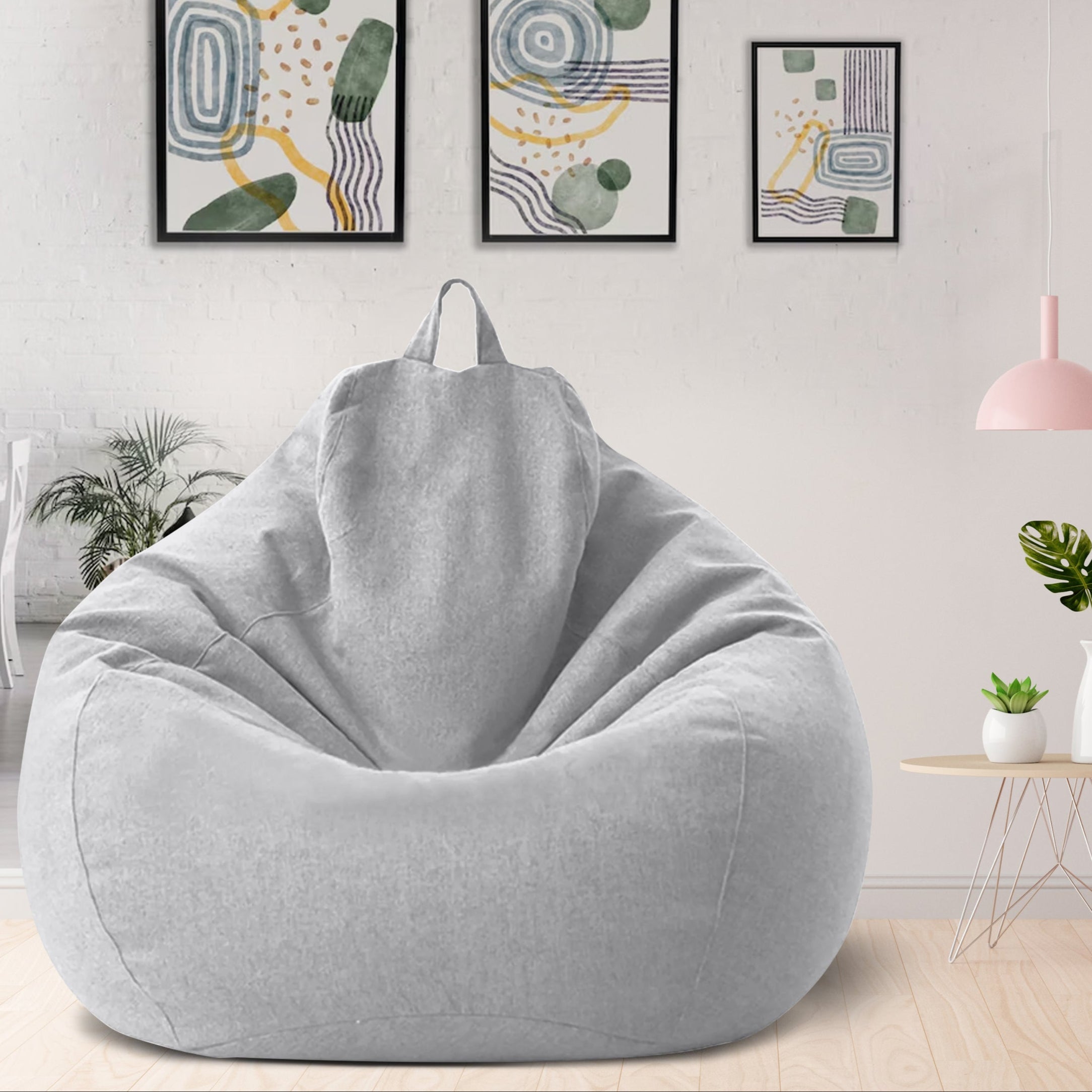 Sækkestol i Premium Linned | Ergonomisk Design | Komfortabel Høj Kvalitets Fyld | Aftageligt og Vaskbart Betræk | Fås i 16 Farver og Flere Størrelser