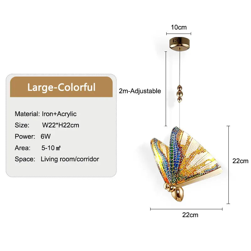 Luminoir Sommerfugl Inspireret Hængelampe | Elegant Loftsbelysning | Varmt LED Lys | Modern Design | Metalkonstruktion | Perfekt til Stue og