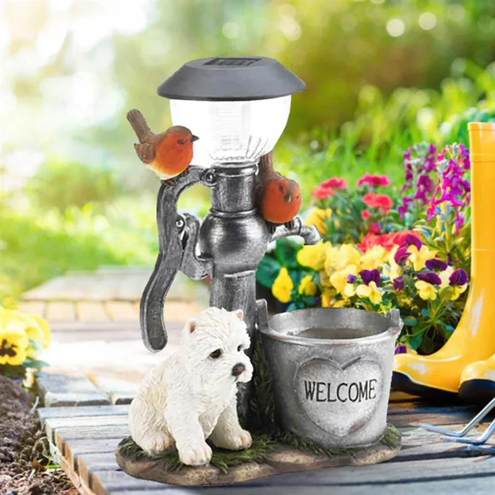 BosFakkels | Udendørs Belysning | Unikke Dyrefigurer i Harpiks | Solcelledrevne Stemningslamper | Dekorativt Kunstdesign til Have og Altan | Varmt,