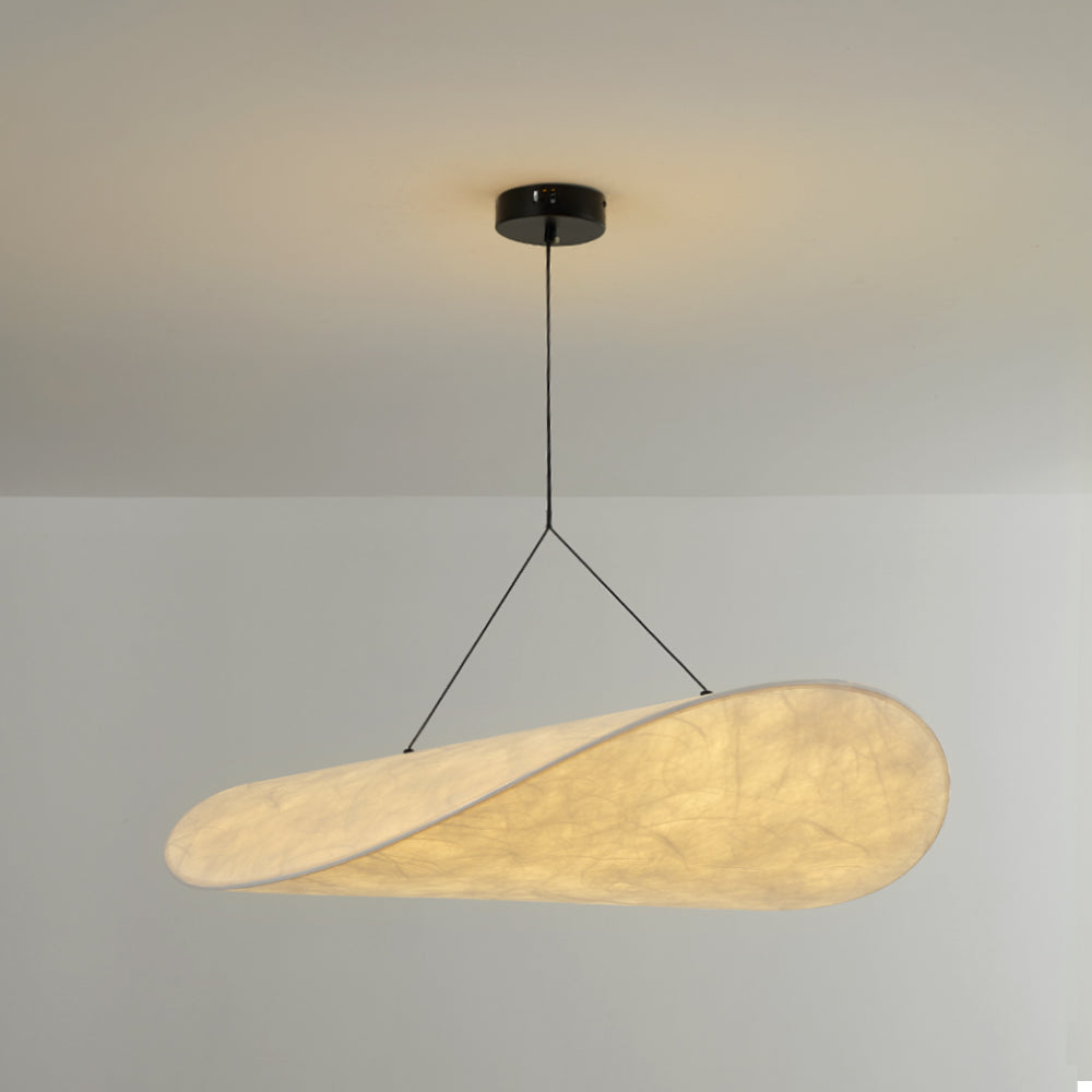 LunaLux LED loftslampe | Moderne design | Højkvalitets metal | Hvid kunstsilke finish | Til soveværelse | Spisestue | Stue | Energieffektiv | 40 cm
