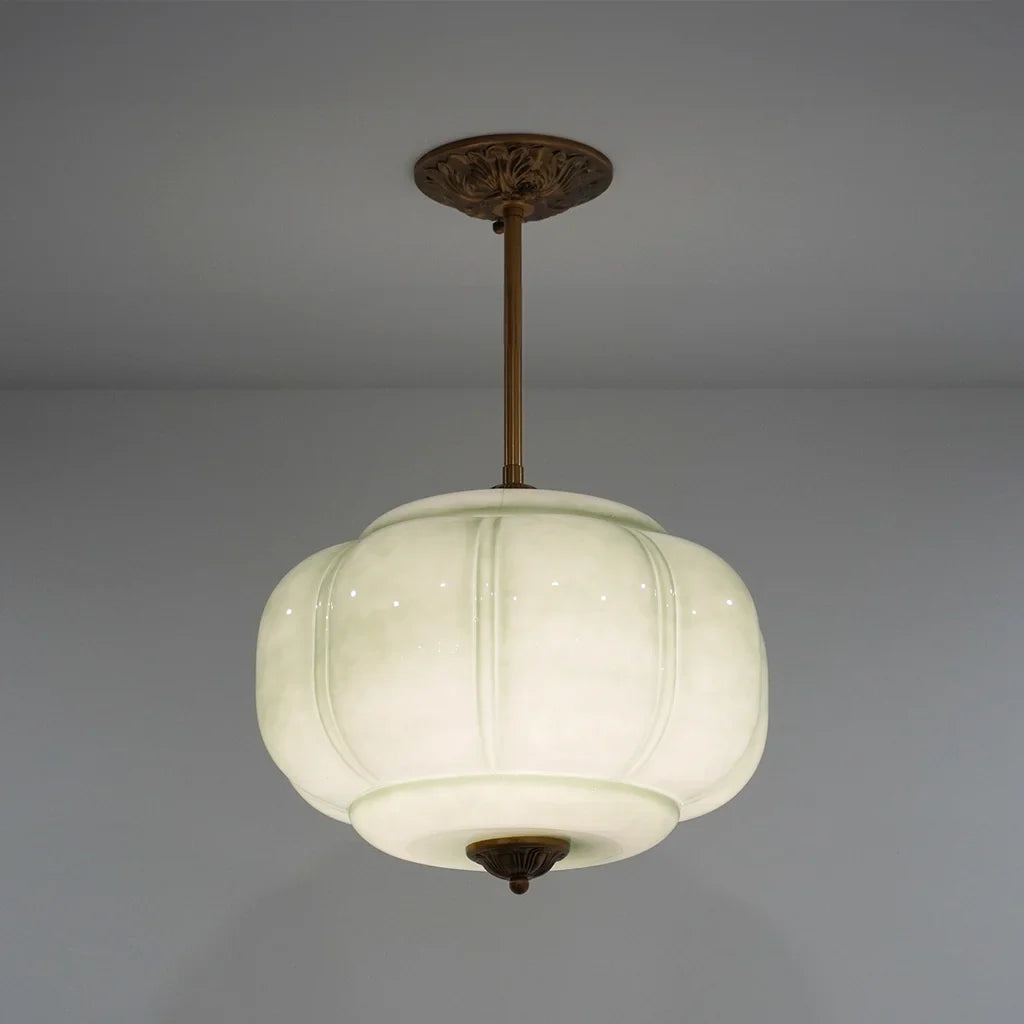 Liora | Vintage Glasloftlampe | Eloise | Justerbar Messing finish | Loftbelysning | Retro Design | Stue | Soveværelse | Køkkenø | Spisestue | E26