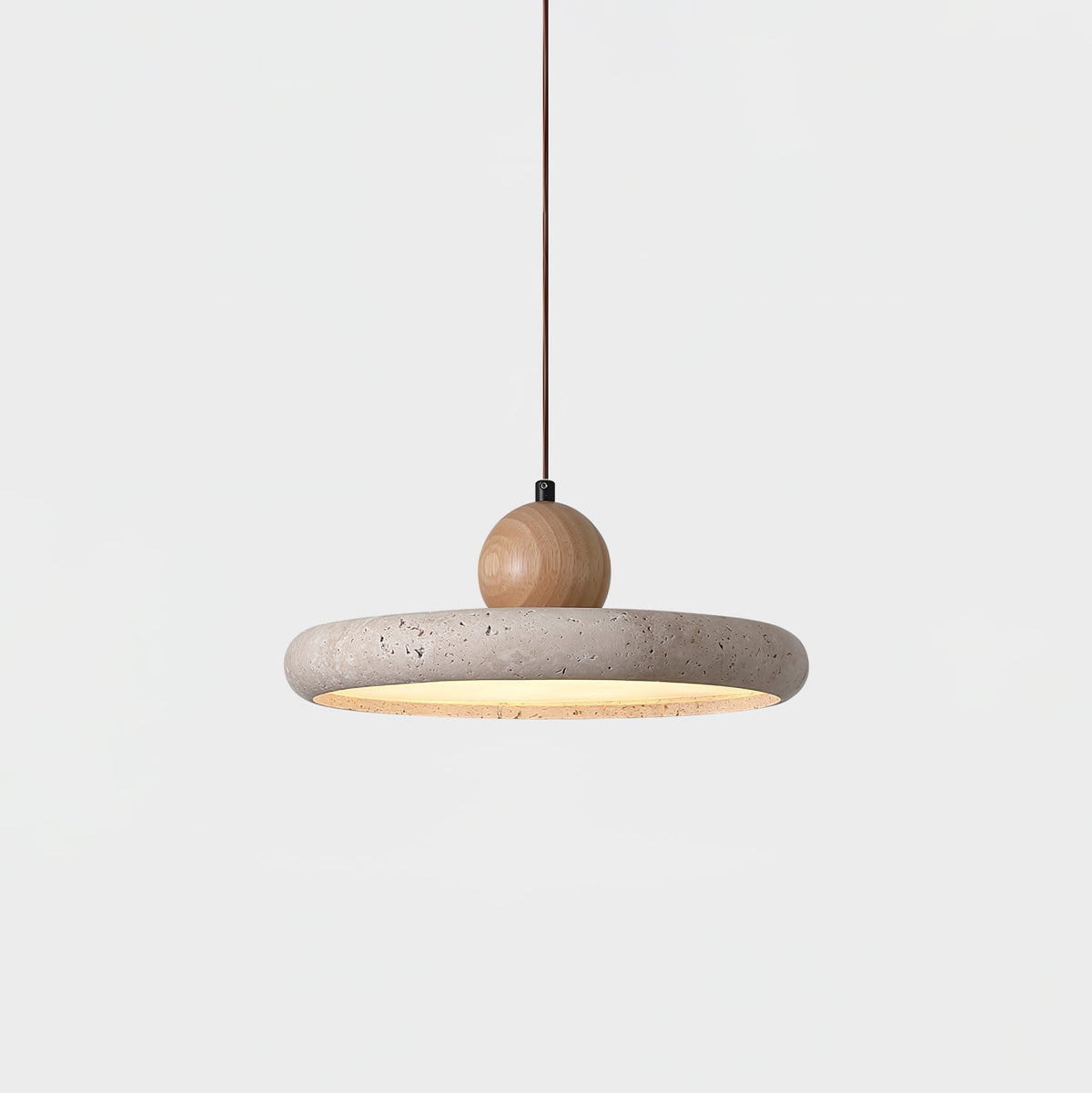 Emily | Travertine & Wood Pendant
