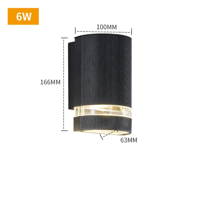 LuminaRain | Vandtæt LED væglampe til udendørs brug | Moderne 6W & 12W belysning | Holdbar aluminium | Perfekt til have og