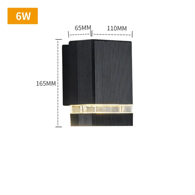 LuminaRain | Vandtæt LED væglampe til udendørs brug | Moderne 6W & 12W belysning | Holdbar aluminium | Perfekt til have og