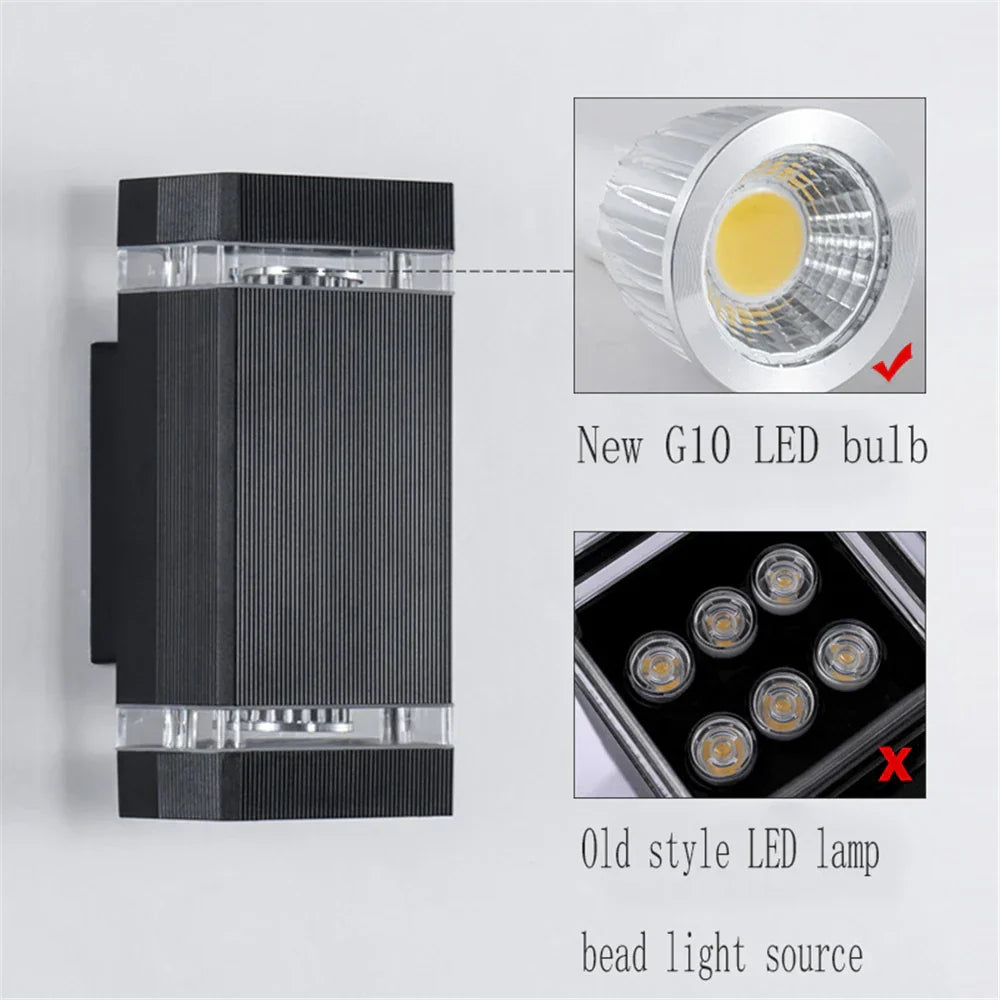 LuminaRain | Vandtæt LED væglampe til udendørs brug | Moderne 6W & 12W belysning | Holdbar aluminium | Perfekt til have og