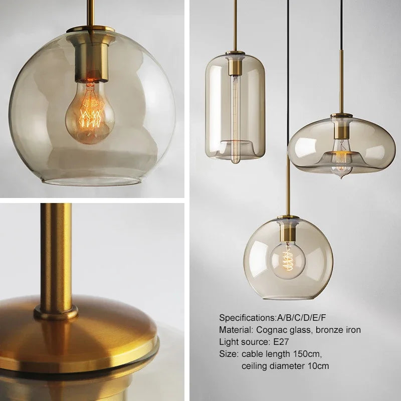Nordisk Design Glaspendel | Skandinavisk Minimalisme | Atmosfærisk Belysning | Holdbar Kvalitet | E27 Fatning | Glas og Metal | Moderne Indretning