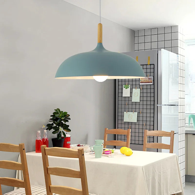 Scandinavisk | Moderne NordicLight Loftlampe | LED E27 | Eg og Jern | Justerbar Længde 100 cm | Varm Hvid | Kølig Hvid | AC110V-220V | Energivenlig