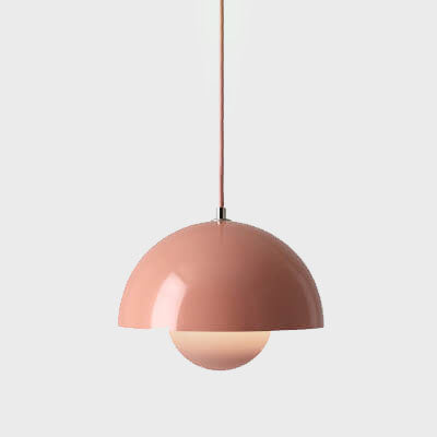 Luminoir Macaron Pendel | Moderne Belysning | Halvcirkelformet Design | E27 | Flerfarvet Metal | Justerbar Længde 150 cm | Højde 16 cm | Bredde 23 cm