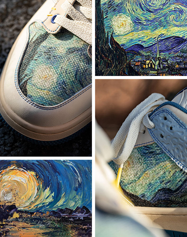V. Gogh 'Starry Night' kunstinspirerede sneakers | Komfortabel design til daglig