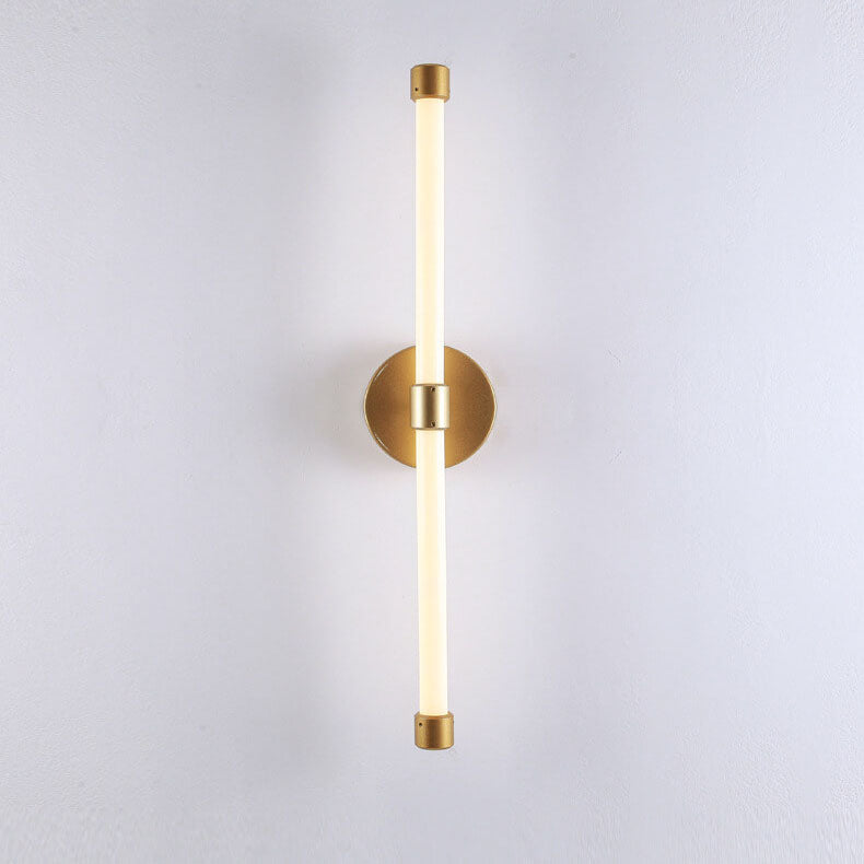 Minimalistisk LED Væglampe | Moderne Design | 1 Lys | Sort & Guld | Metal og Akryl | 60 cm Høj | Egnet til Soveværelse, Stue, Spisestue &