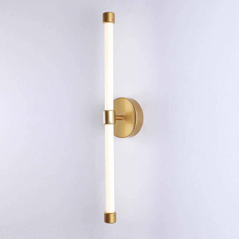 Minimalistisk LED Væglampe | Moderne Design | 1 Lys | Sort & Guld | Metal og Akryl | 60 cm Høj | Egnet til Soveværelse, Stue, Spisestue &