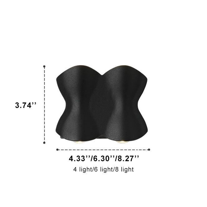 Vandtæt LED-væglampe | Moderne design | Slankt aluminium | Sort | Nem installation | 4-8 lys enheder | Perfekt til soveværelse, stue, entre