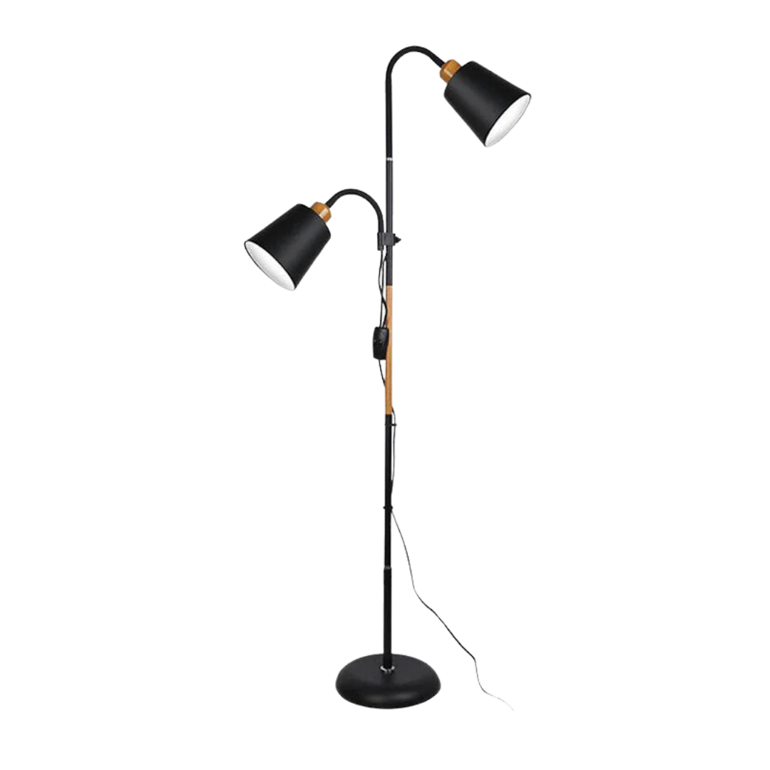 Raventis | Moderne Gulvlampe | Justerbare Lampeskærme | Slankt Design | Fleksibel Belysning | Stilren Indretning | Ideel til Stue/Soveværelse