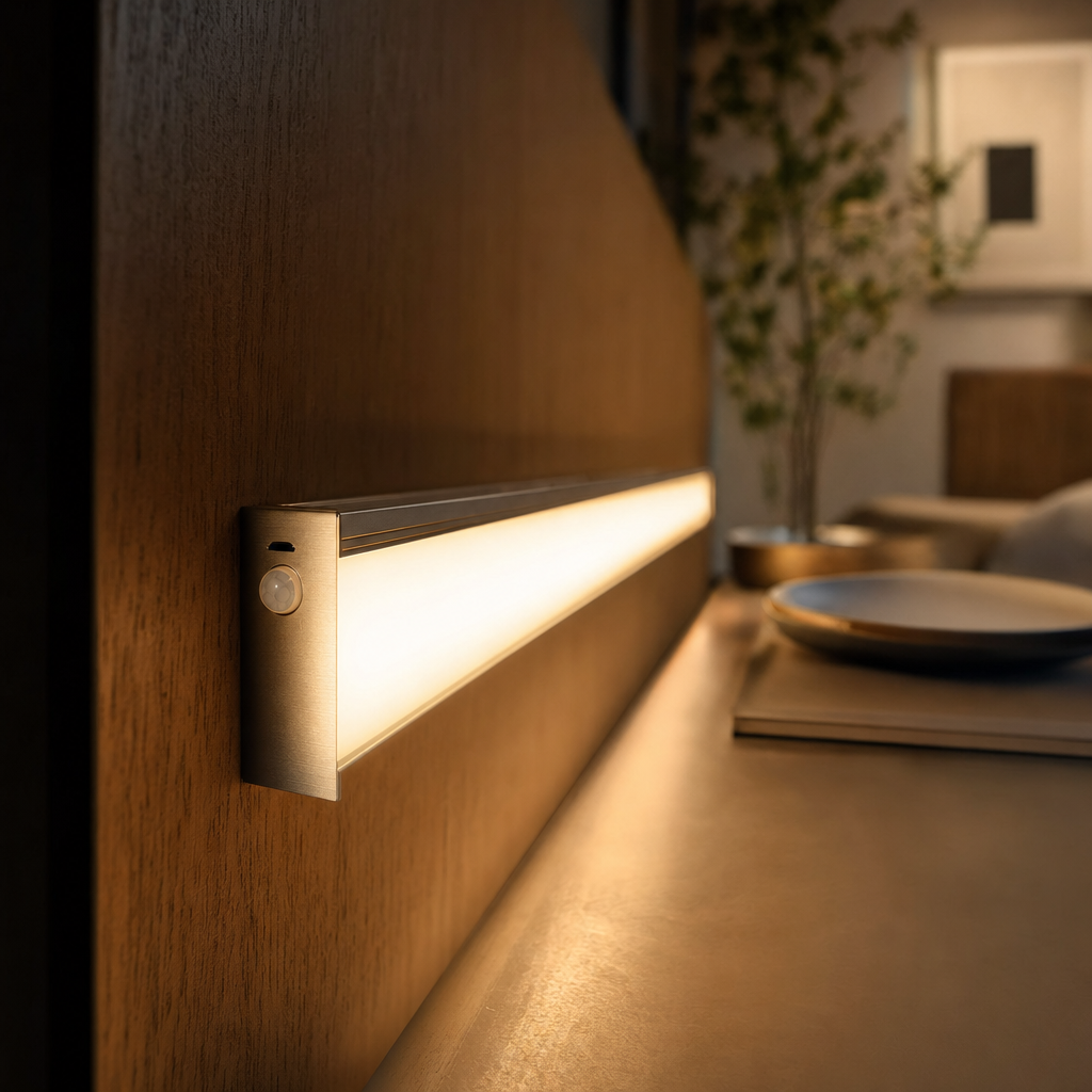 USB Rechargeable Motion Sensor LED Light | Portable Wireless Wardrobe Lamp | Dimmable Night Lighting