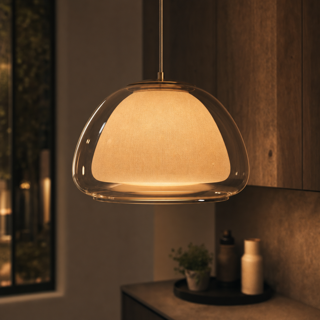 Modern Glass Dome Pendant Light | Adjustable 120cm Cable | E27 Base | Minimalist Design | Residential & Commercial Use