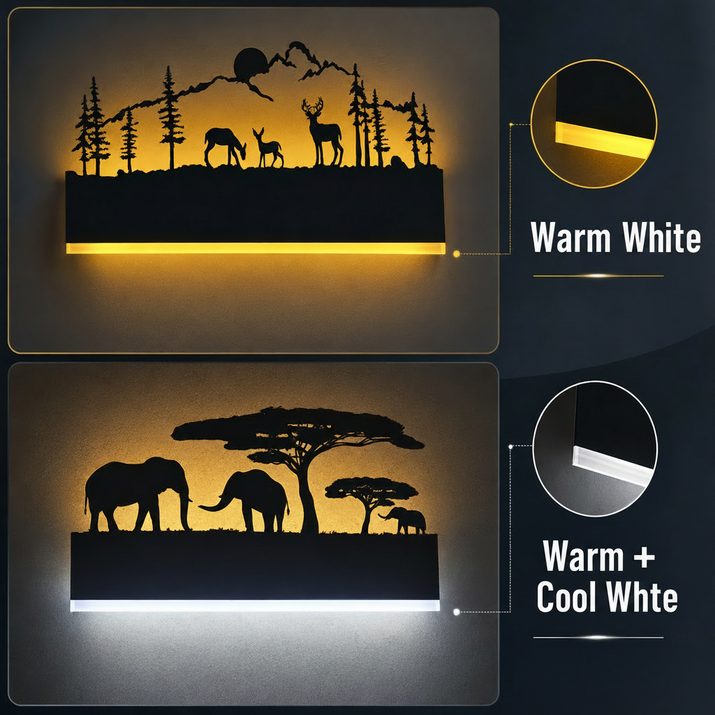 Decorative LED Wall Light | African Design | Warm & Cool Lighting Options | Indoor Accent Fixture