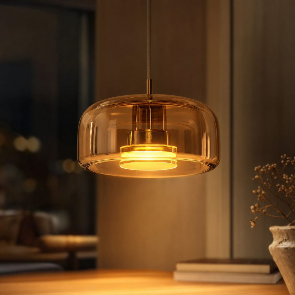 Modern Glass Pendant Light | Minimalist Ceiling Decor | Elegant Lighting for Home
