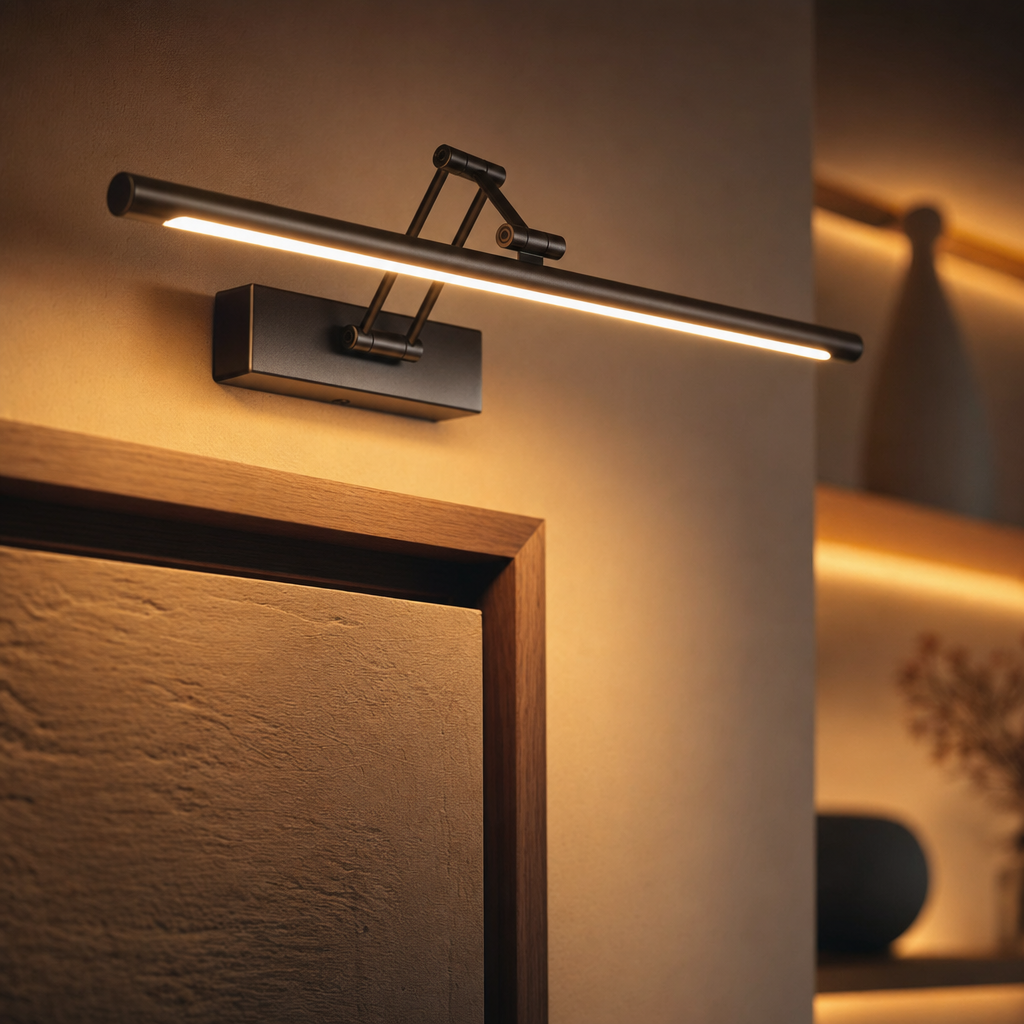 Minimalist LED Wall Light | Black White Metal Indoor Lamp | Modern Bathroom Lighting