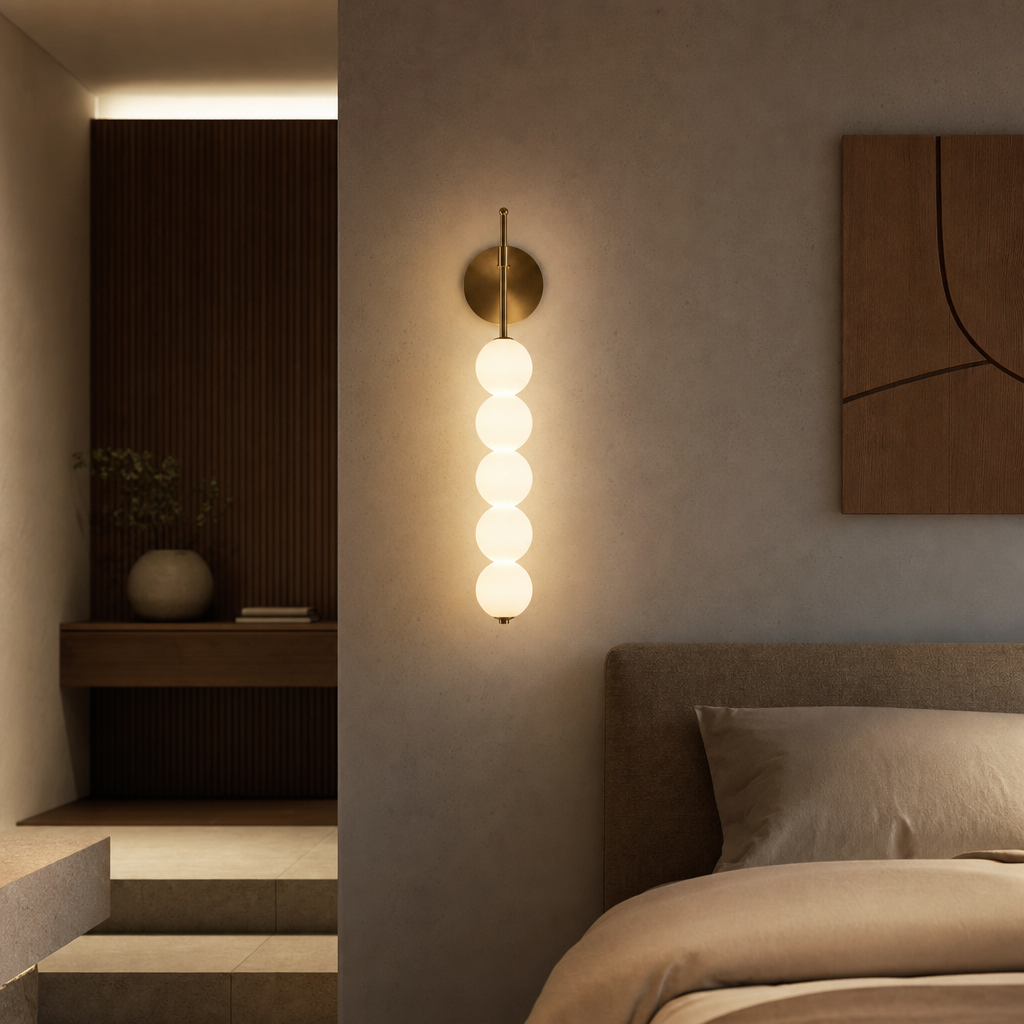 Minimalist Wall Lamp | Warm LED Light | Metal & Glass | Modern Home Decor | KlarLuna Design