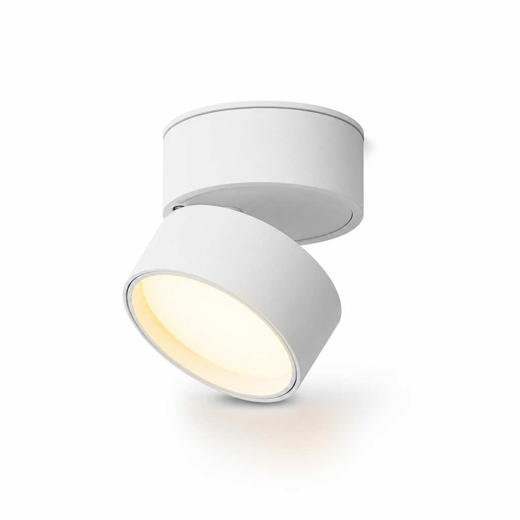 Modern LED Wall Light | Adjustable Head | Round Minimalist Design | For Living Room Bedroom Hallway | Integrated LED Source