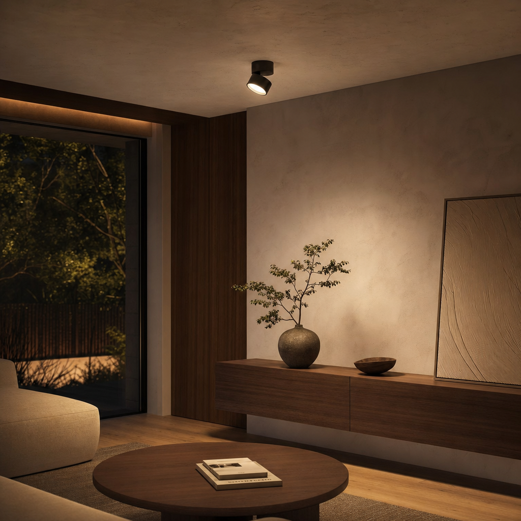 Modern LED Wall Light | Adjustable Head | Round Minimalist Design | For Living Room Bedroom Hallway | Integrated LED Source