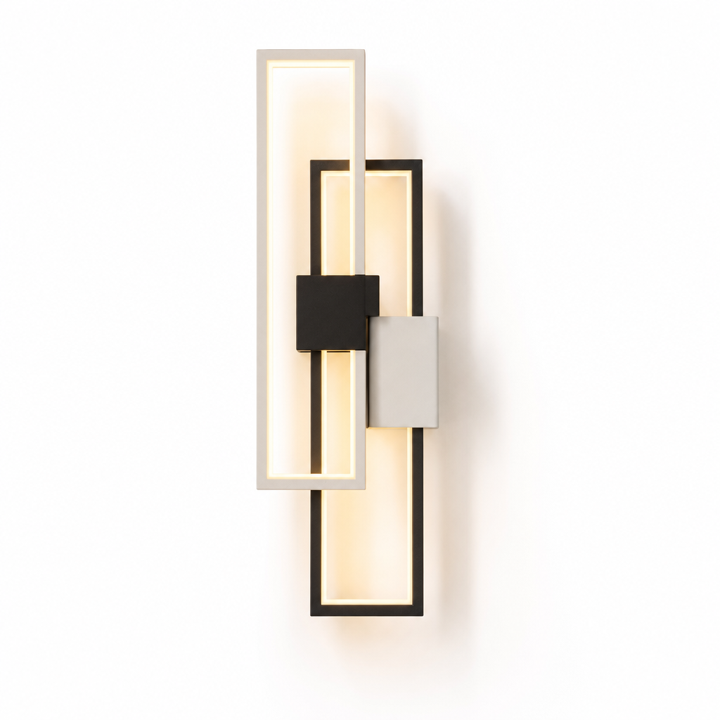 LumiSil LED Wall Light | Modern Square Design | Iron & Silicone | Energy Efficient | Black | 220V 6W | Stylish Home Lighting
