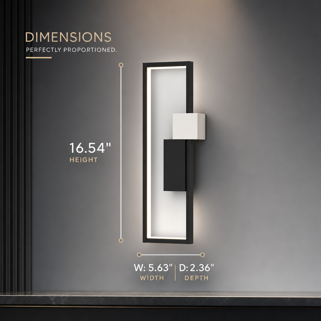 LumiSil LED Wall Light | Modern Square Design | Iron & Silicone | Energy Efficient | Black | 220V 6W | Stylish Home Lighting