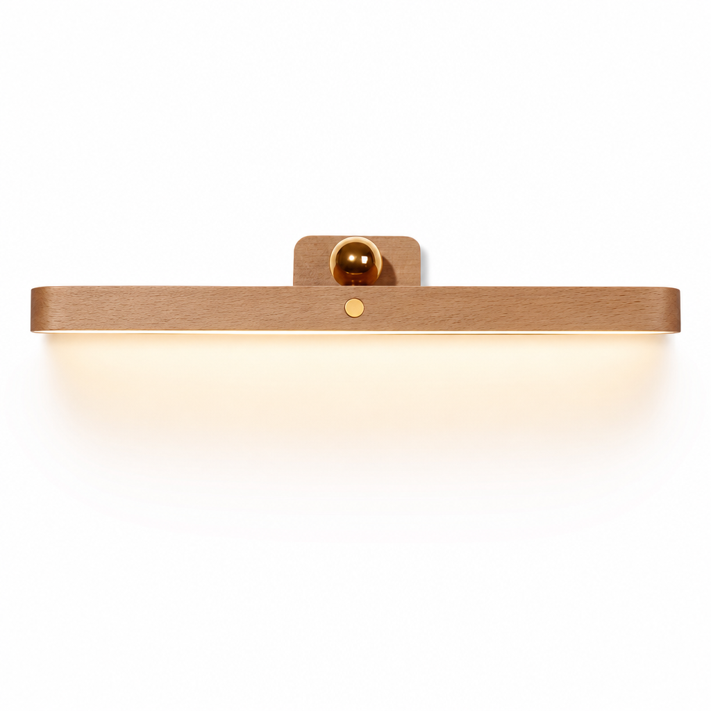 Modern Wooden USB Rechargeable Night Light | Touch Control | Adjustable Brightness | Wall-Mounted | Portable Design