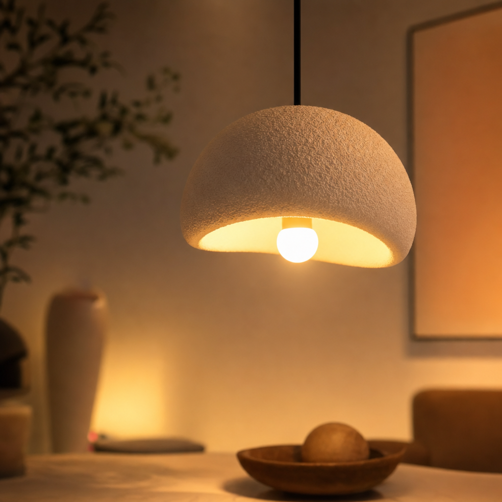 Modern Resin Pendant Light | Japanese Nordic Fusion | Matte Finish | For Bars & Restaurants | No Battery Needed