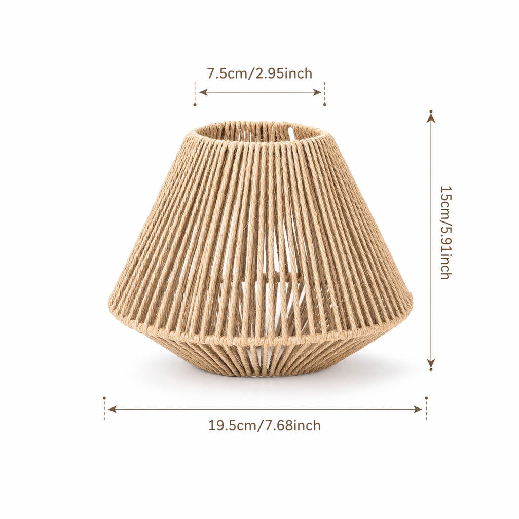 Modern Small Woven Lampshade | Rattan Design | Home Lighting Decor | Natural Aesthetic