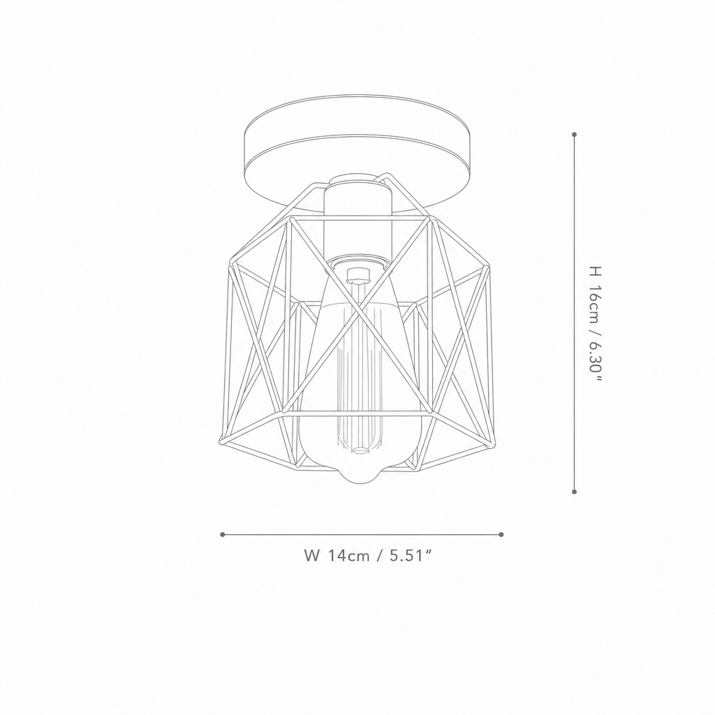 Petra | Varnished Iron Ceiling Light