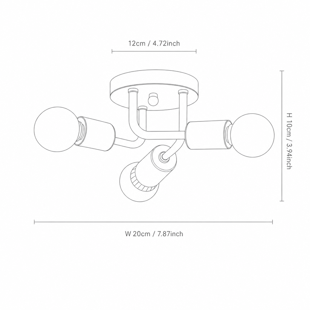 Octavia | Metal 3-Light Chandelier