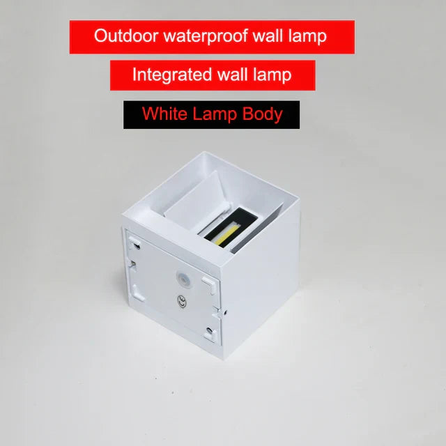AquaShield | Moderne udendørs belysning | Sort-grå aluminium | Vandtæt lampe | Nem installation | Energisparende | 85-265V | 10 cm x 5 cm x 10 cm