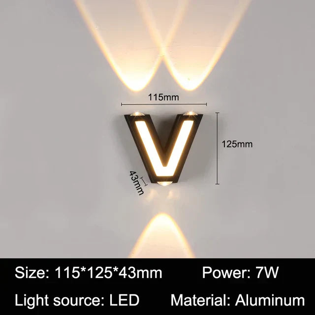 GlowLetters | Udendørs LED Væglampe | Tilpasningsbar Bogstav- og Symbolbelysning | Aluminium Design | Nem Installation | IP65 Vandtæt | Ideel til