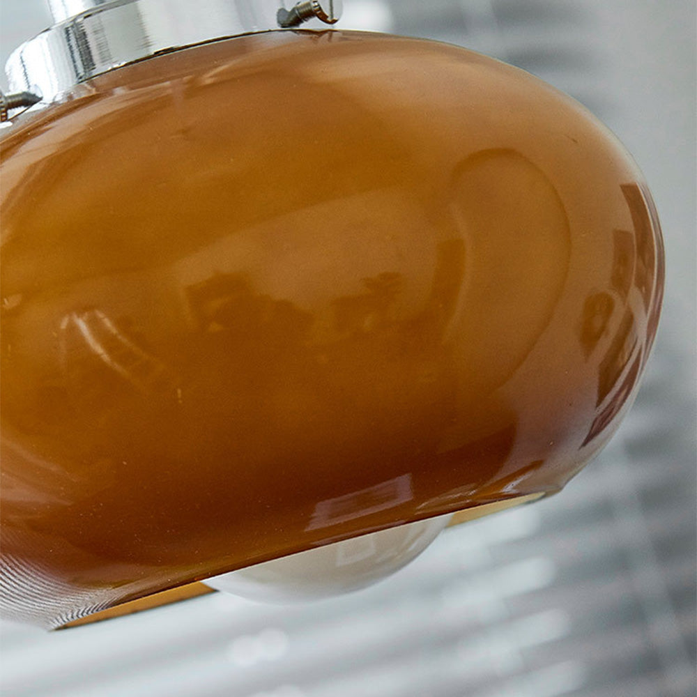 Bauhaus inspireret gul glaspendel | Justerbar længde | CE og UL certificeret | Vintage stil | Perfekt til entré, spisestue, stue, soveværelse,