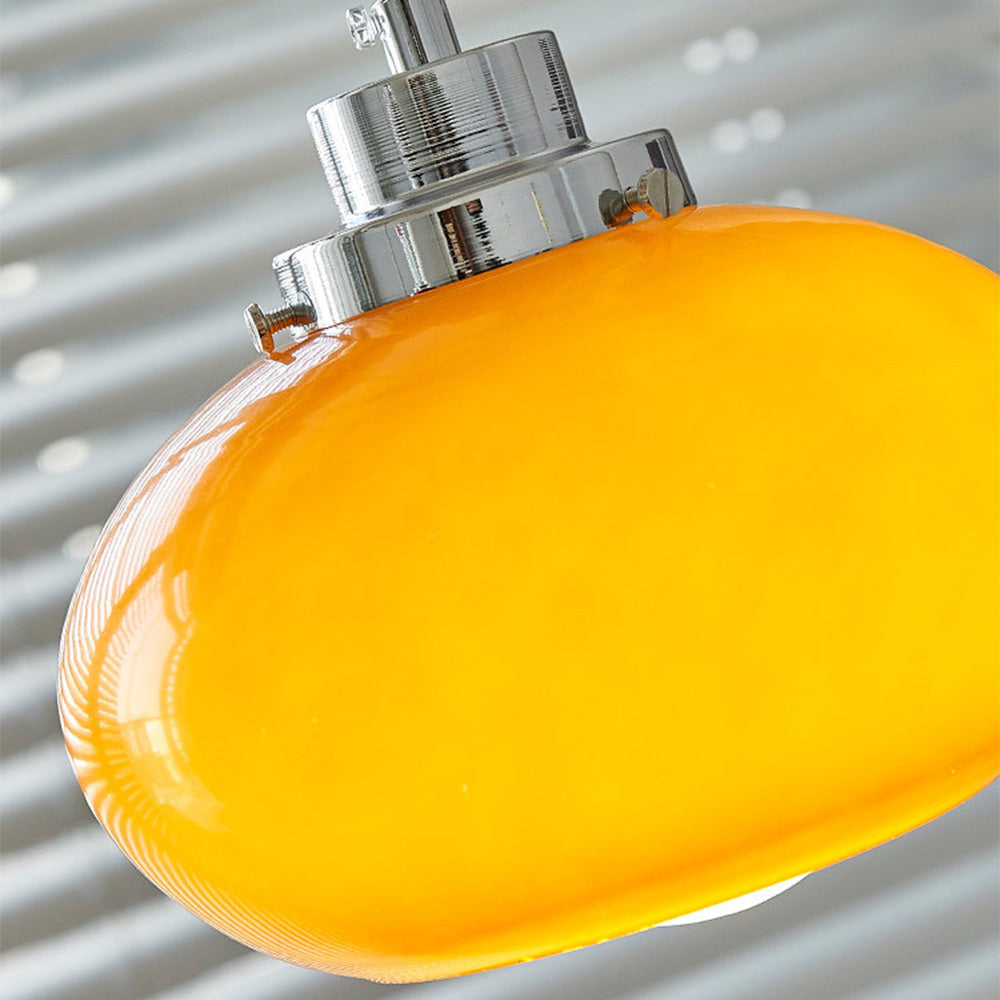 Bauhaus inspireret gul glaspendel | Justerbar længde | CE og UL certificeret | Vintage stil | Perfekt til entré, spisestue, stue, soveværelse,